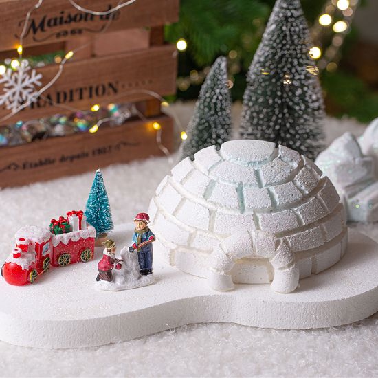 눈내린 스티로폼 받침 1P (반짝이 가루)