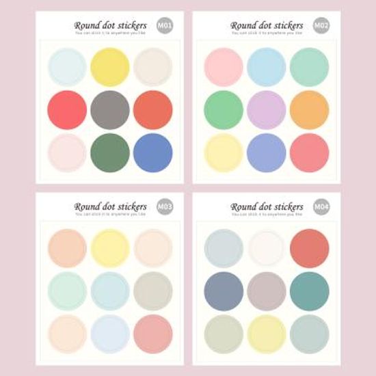 셔플 라운드 닷 스티커 6종 M