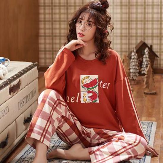 메리핀 워터멜론 순면 체크 잠옷세트 홈웨어 이지웨어