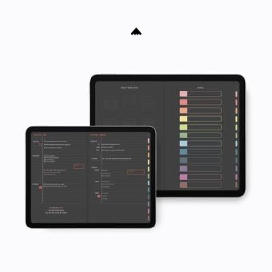 12탭 인덱스노트북 다크 컬러풀스프링 가로형 