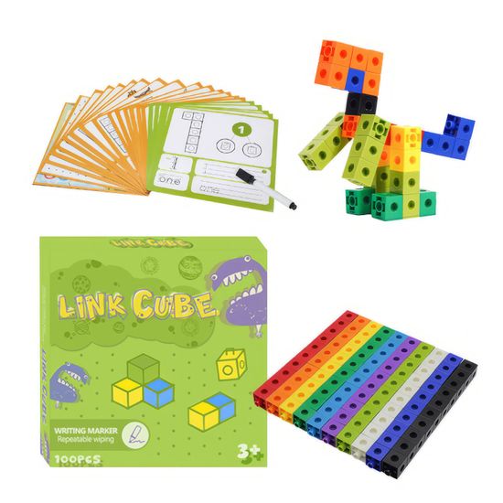 넘버블럭 연결큐브 놀이카드+마카 수학완구 B815-O