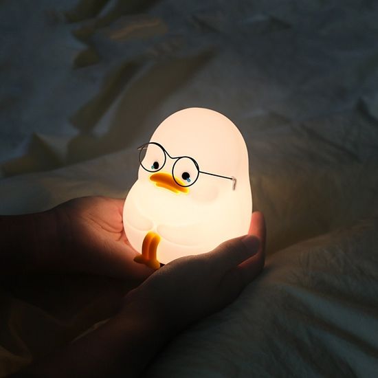 무아스 덕무룩 LED 충전식 실리콘 오리 무드등