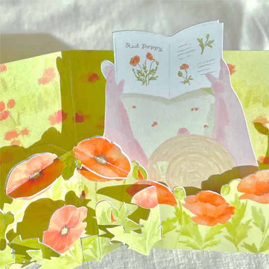 양귀비 입체 책갈피 Poppy Pop-Up Bookmark / 공든