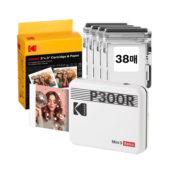코닥 포토프린터 미니 3 레트로 P300R+38매 번들
