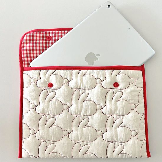 체크 래빗 아이패드 노트북 파우치 맥북 태블릿 가방