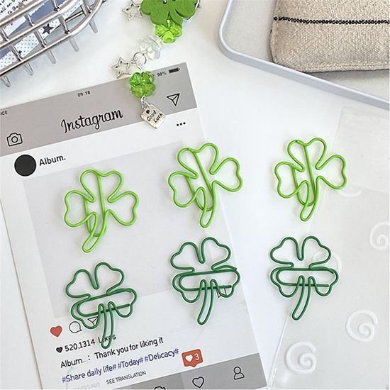 귀여운 네잎클로버 모양 디자인 클립