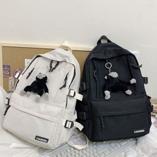 캐쥬얼 업 데일리 백팩(블랙/아이보리)