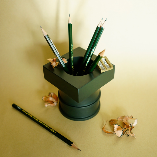 포스트 컬럼 펜슬홀더 - 딥그린