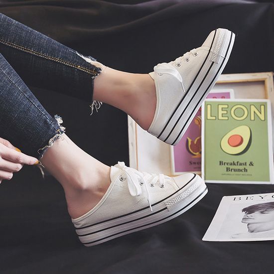 통굽 뮬 스니커즈 스타일리시한 디자인의 편안한 뮬