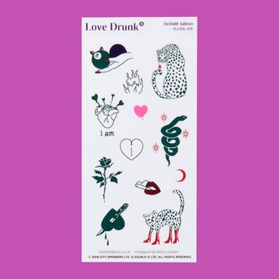 진짜같은 타투스티커 인스턴트타투 러브드렁크