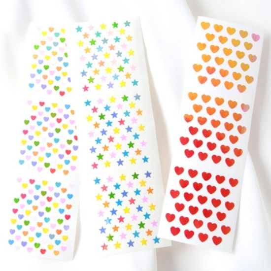 스티커펀 미니하트 미니별 오로라 스티커(st113)