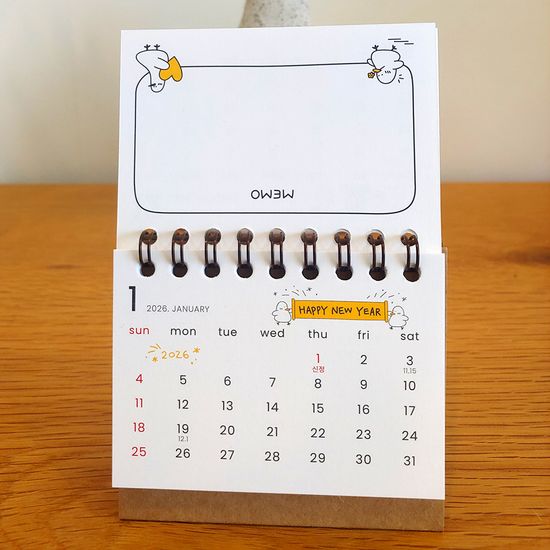 2026모뉴 초미니 하트꽥 달력 휴대용 소형 차량용