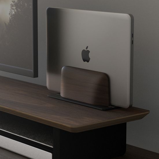 우드클램쉘 노트북 태블릿 수직 클램쉘 거치대 싱글