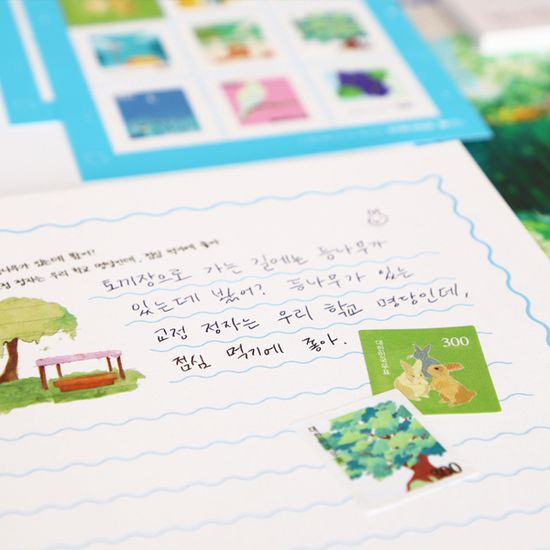 <연의 편지> 편지지 패드&우표 스티커 세트