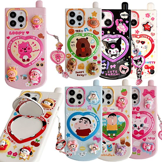 아이폰16 프로 맥스 레진 캐릭터 미러 안테나 케이스