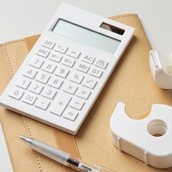 단순생활 심플 데스크 전자계산기 화이트