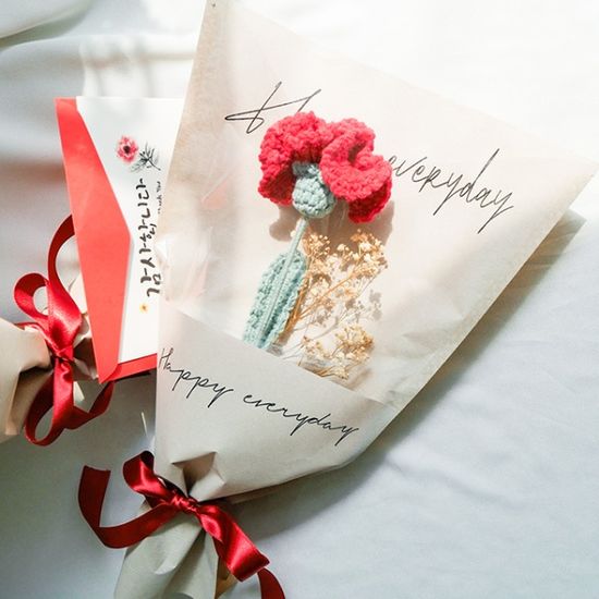 니트 카네이션 꽃다발(용돈봉투) 