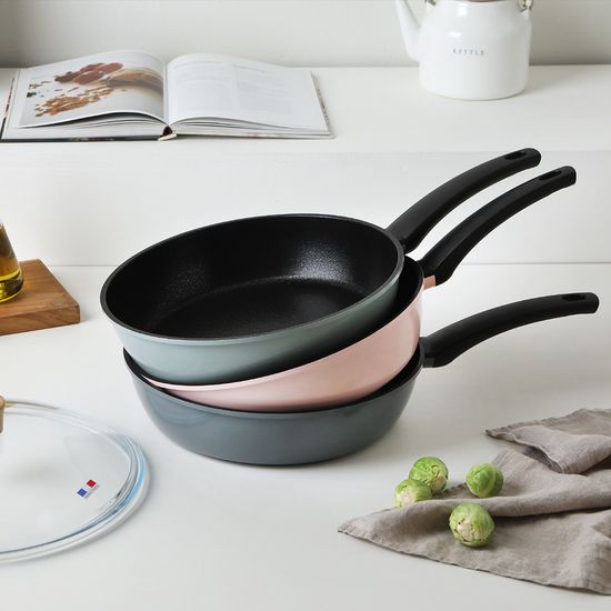 IH 컴플리트 프라이팬 28cm [핑크, 민트, 블루 색상 