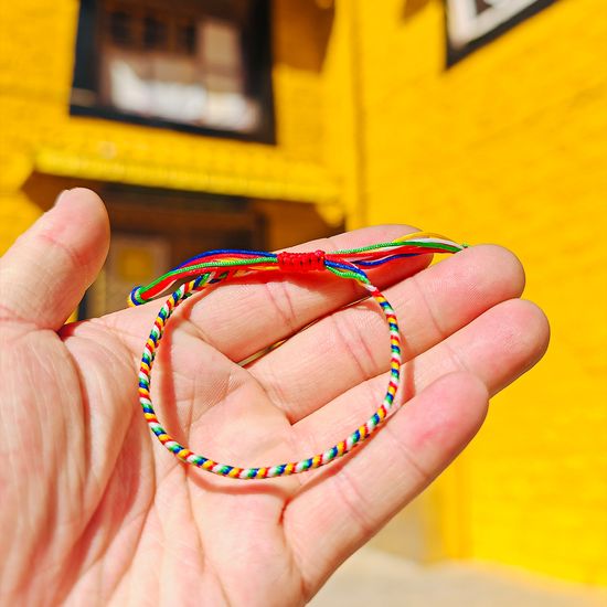 오색실 팔찌 불교 염주 금강저 매듭 오색 끈 팔찌