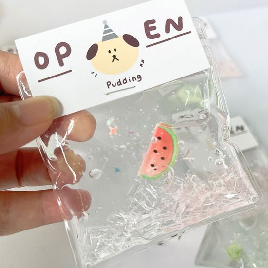 pvc백 귀여운 과일 어항 물고기 말랑이 키링 피젯토이