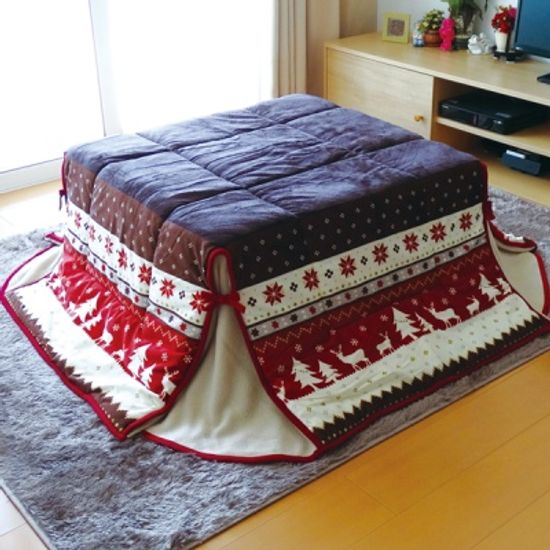 정방형 코타츠 이불 카벨 레드(180X180cm)