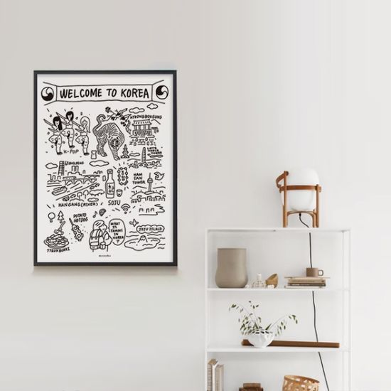 웰컴 투 코리아 M 디자인 포스터 한국 여행