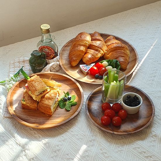 Holin 아카시아 통원목 수제 우드 플레이트 택 1