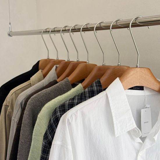 올지 헤리티지 원목 옷걸이 5P 논슬립 회전고리