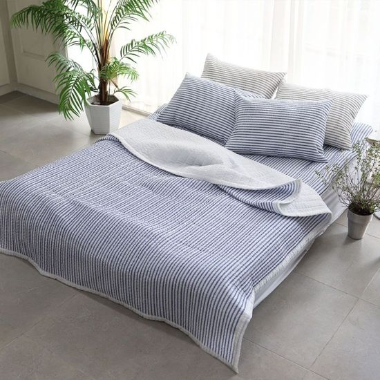 더크린 아리엘 시어서커 홑이불 SS블루 단품(WB9E993)