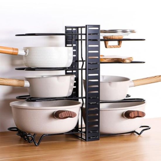 주방 수납 정리 견고한 철제 프라이팬 냄비 선반