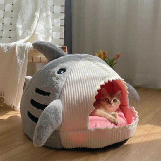 푹신푹신 강아지집 고양이하우스 상어방석 애견쿠션
