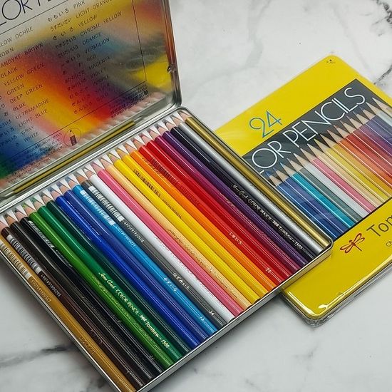 TOMBOW 톰보 스테디셀러 색연필 24색세트 메탈케이스