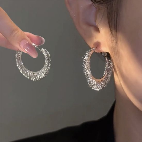 블링 힙한 체인 후프 서클 빅링 귀걸이 이어링 귀고리