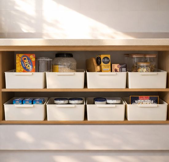 리빙 그립 바스켓 L 8P 손잡이 정리함