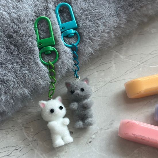 먼지 고양이 D고리 키링
