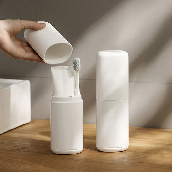 여행용 양치컵겸용 휴대용 칫솔 치약 케이스 2colors