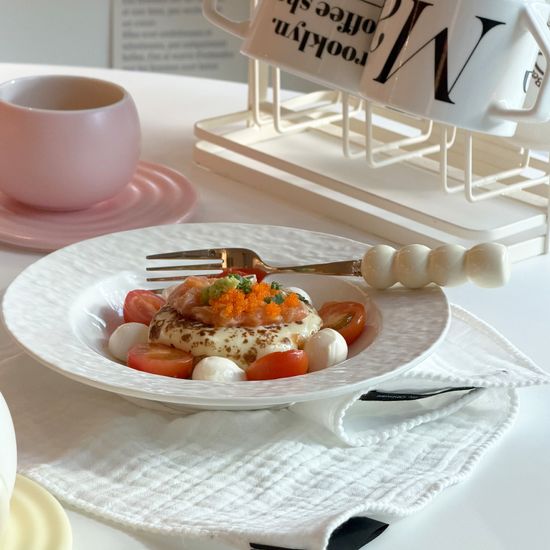 웨이브 엣지 플레이트 S 디저트접시 홈카페 식기