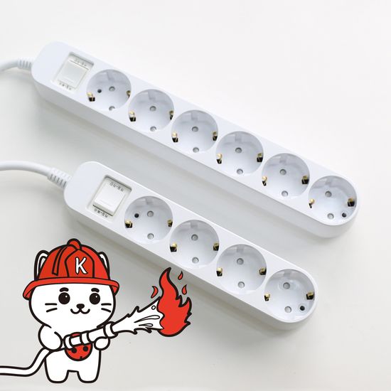 자동소화 에스탭 국산 멀티탭 과부하차단 6구