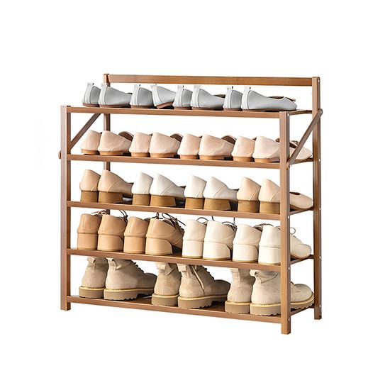 접이식 대나무 5단 신발장 90cm (브라운)
