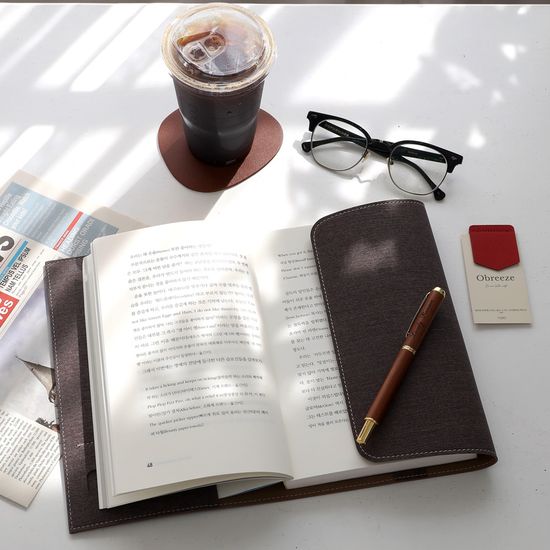 [무료각인]오브리즈 아테네 가죽 북커버(북마크증정)