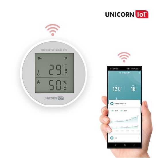 유니콘IOT 스마트 온도 습도계 무선감지센서 WIFI방식