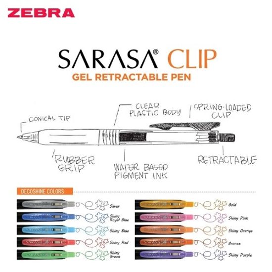 [ZEBRA]데코샤인 SARASA0.5mm(10컬러)/JJ15-10C-SH-N
