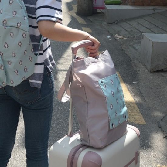 핑크풋 여행용 접이식 보조가방