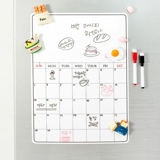 벽걸이 달력 화이트 보드 자석 칠판 캘린터 플래너