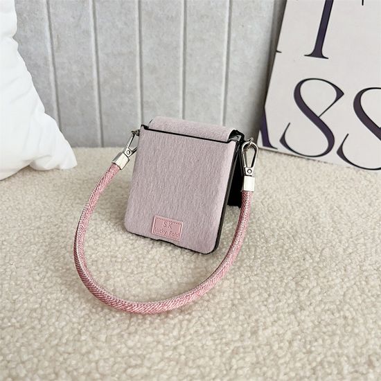 갤럭시z플립 7 6 5 4 3 예쁜 컬러 벨벳 스트랩 케이스