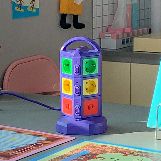 수피 비비드 컬러 디자인 멀티탭 