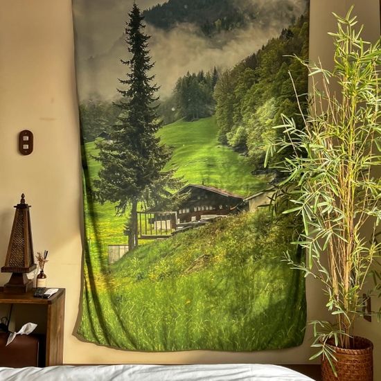 집을 지켜주는 큰 나무 135x230 쉬폰 패브릭포스터