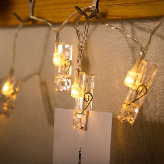 [도토로]10구 LED 클립 집게 전구(1.5M) (웜색)