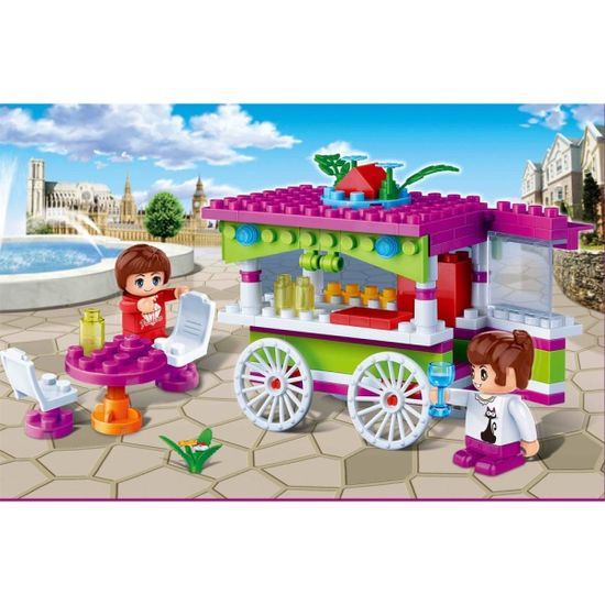 반바오 조립블록시티 귀여운 스트리트 카페 모형 만들기