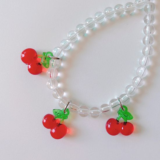 체리 비즈 폰 스트랩(2종)